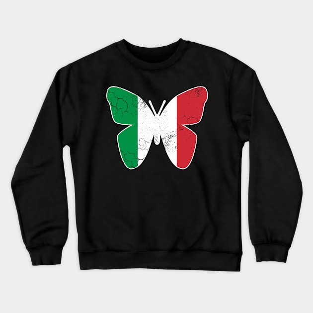 Italian Flag Butterfly Italy Italia Family Heritage Crewneck Sweatshirt by E